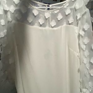 Cece white floral appliqué dress/spring dress!